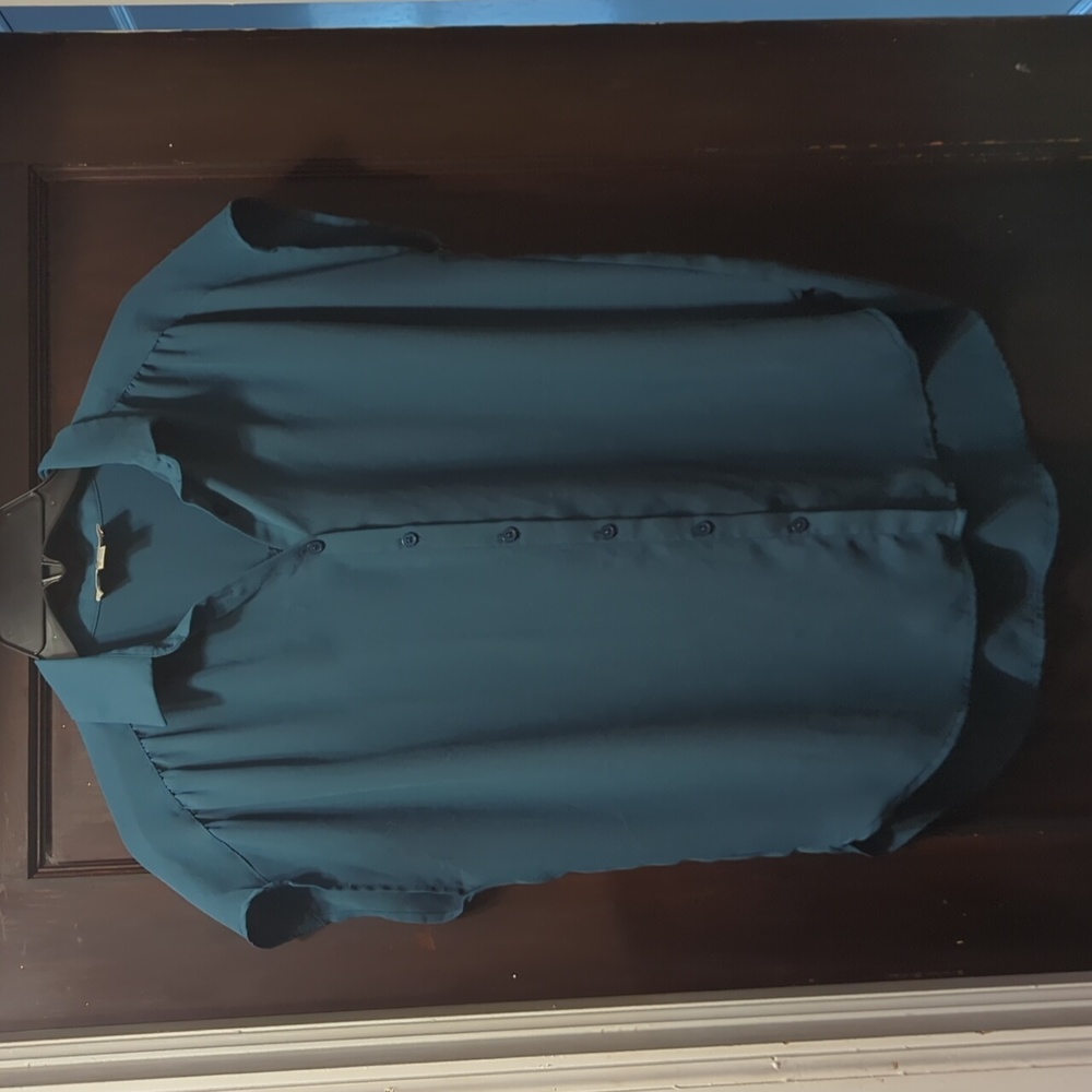 The Loft Teal Button Down Blouse